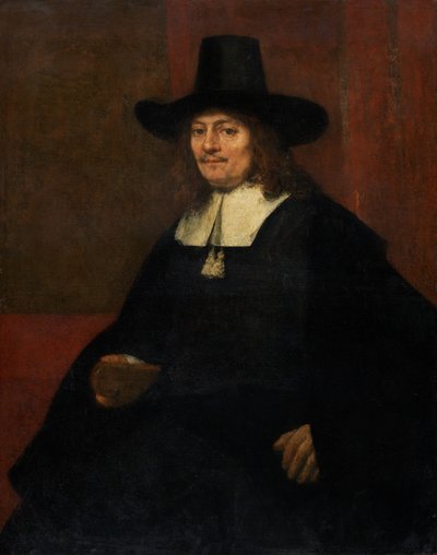 Portræt af en mand i en høj hat, ca. 1663. af Rembrandt van Rijn
