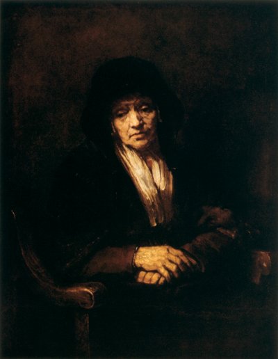 Portræt af en gammel kvinde, 1654 af Rembrandt van Rijn