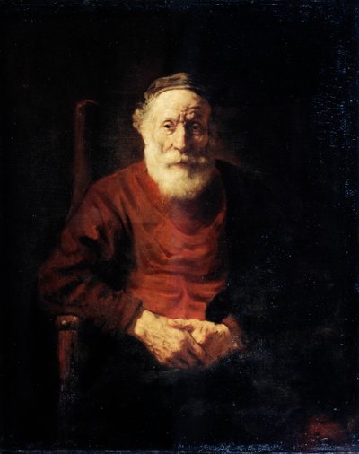 Portræt af en gammel mand i rødt, 1652-1654. af Rembrandt van Rijn
