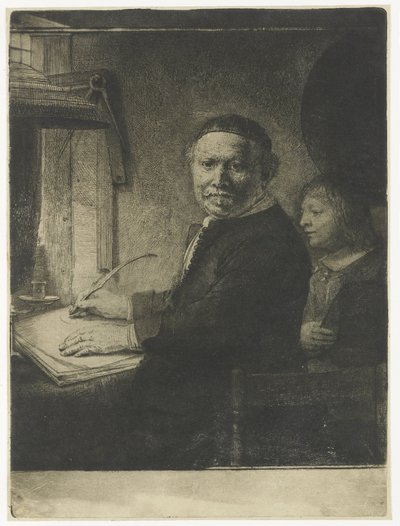 Portræt af Lieven Willemsz van Coppenol, kendt som »Den lille Coppenol« af Rembrandt van Rijn