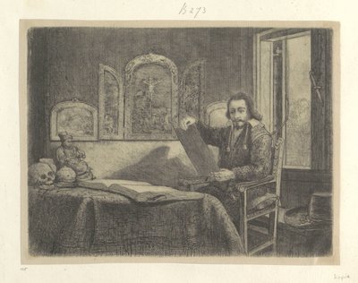 Portret van de apotheker Abraham Francen Samling af 85 originale tryk (serietitel) af Rembrandt van Rijn