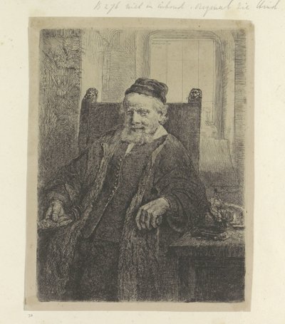 Portret van de goudsmid Jan Lutma Samling af 85 originale tryk (serietitel) af Rembrandt van Rijn