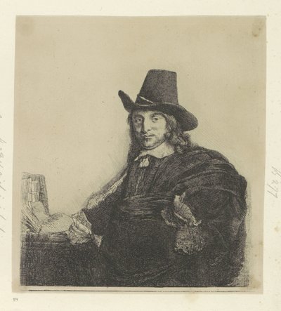 Portret van de schilder Jan Asselijn Samling af 85 originale tryk (serietitel) af Rembrandt van Rijn