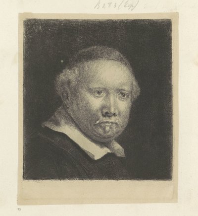 Portræt af forfatteren Lieven Willemsz. van Coppenol: stor tallerken Recueil de quatre-vingt-cinq estampes originales (serietitel) af Rembrandt van Rijn