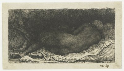 Liggende nøgen kvinde Liggende nøgen kvinde af Rembrandt van Rijn