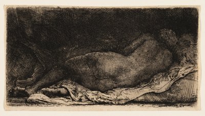 Liggende nøgen kvinde af Rembrandt van Rijn