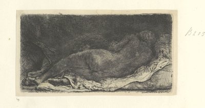 Liggende nøgen kvinde af Rembrandt van Rijn