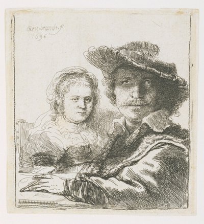 Rembrandt and His Wife Saskia, 1636 af Rembrandt van Rijn