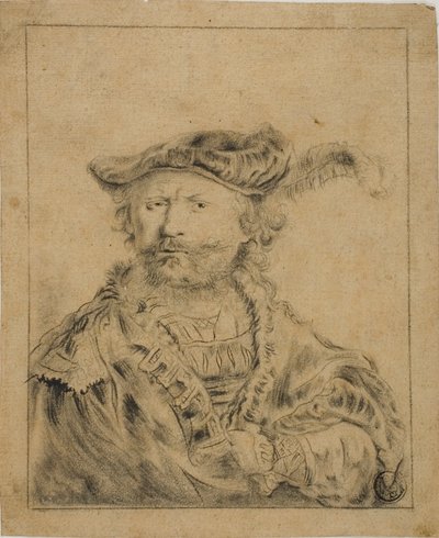 Rembrandt med en Plumed Hat af Rembrandt van Rijn