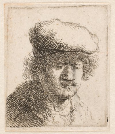 Rembrandt med kasketten trukket frem: buste af Rembrandt van Rijn