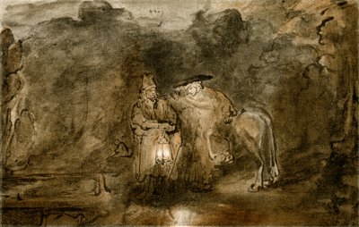 Hvil på flugten til Egypten af Rembrandt van Rijn