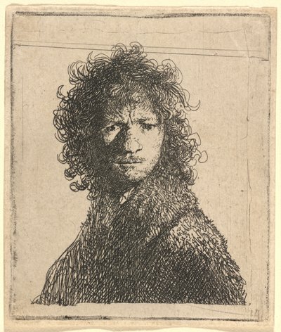 Selvportræt, panderynker af Rembrandt van Rijn