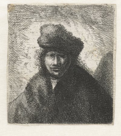 Selvportræt i en skrå pelshætte: Bust, CA 1631. af Rembrandt van Rijn