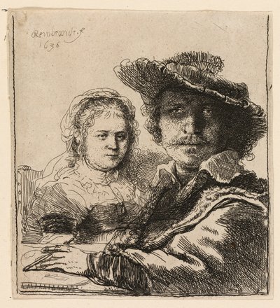Selvportræt med Saskia af Rembrandt van Rijn