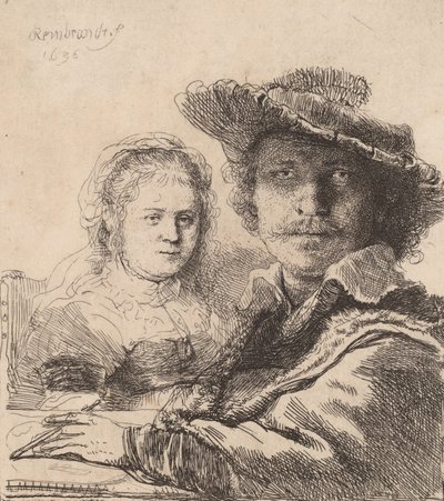 Selvportræt med Saskia, 1636. af Rembrandt van Rijn