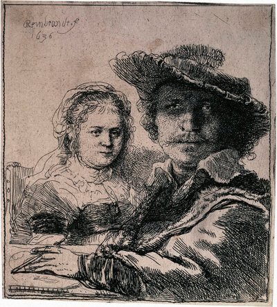 Selvportræt med Saskia, 1636. af Rembrandt van Rijn