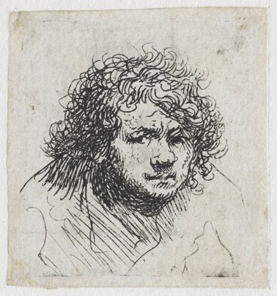 Selvportræt lænet frem: buste af Rembrandt van Rijn
