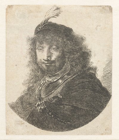 Selvportræt med baret, efter 1634. af Rembrandt van Rijn