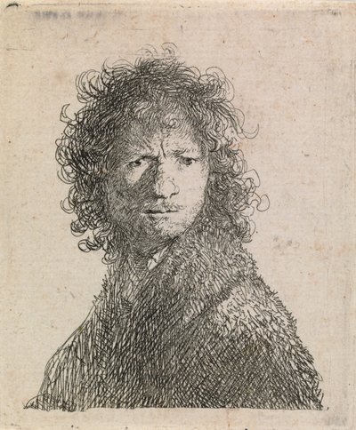 Selvportræt, med rynket pande af Rembrandt van Rijn