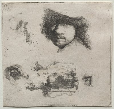 Studieark: Selvportræt, et tiggerpar osv., ca. 1632. af Rembrandt van Rijn