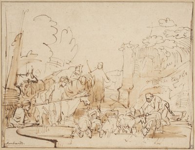 Hyrder og hyrdehjorde af Rembrandt van Rijn