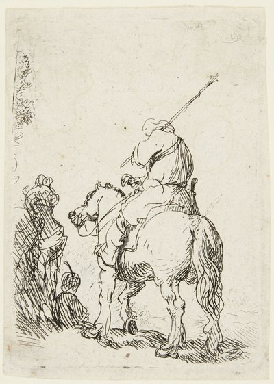 Soldat til hest af Rembrandt van Rijn