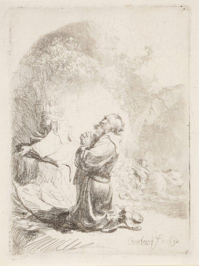 Den hellige Hieronymus i bøn af Rembrandt van Rijn