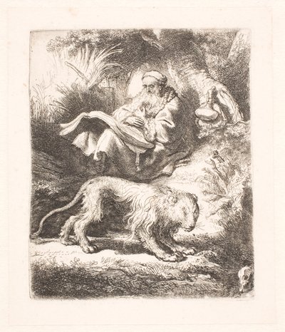 Sankt Jerome læser af Rembrandt van Rijn