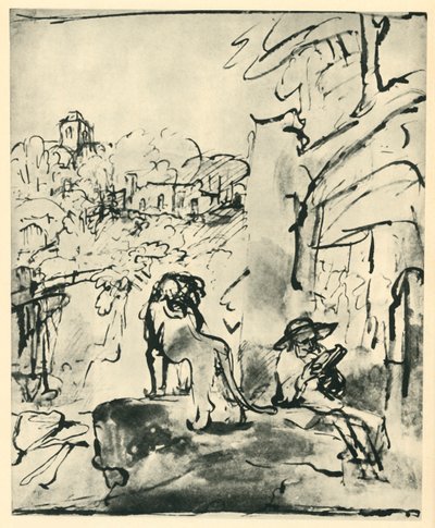 Sankt Hieronymus læser i et landskab, 1649, 1943. af Rembrandt van Rijn
