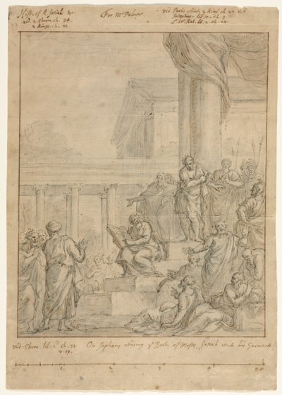 Studie for kong Josias, der river sine klæder af Rembrandt van Rijn