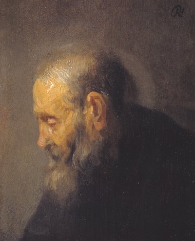 Studie af en gammel mand i profil af Rembrandt van Rijn