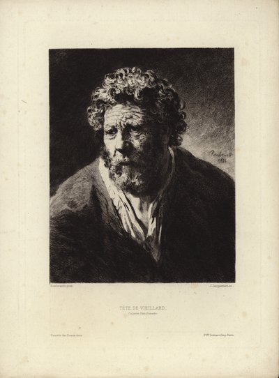 Tete de Viellard af Rembrandt Harmenszoon van Rijn. Graveret af Jules Jacquemart, 1877 af Rembrandt van Rijn