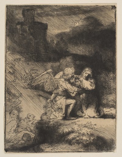 Kvalen i haven, ca. 1652. af Rembrandt van Rijn
