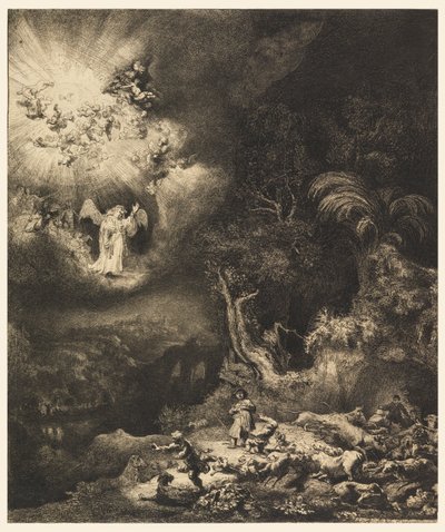 Englen viser sig for hyrderne af Rembrandt van Rijn