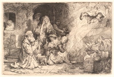 Englen afgår fra Tobits familie af Rembrandt van Rijn