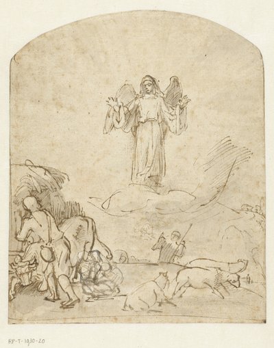 Beskeden til hyrderne af Rembrandt van Rijn