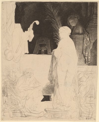 Kunstneren tegner fra modellen af Rembrandt van Rijn