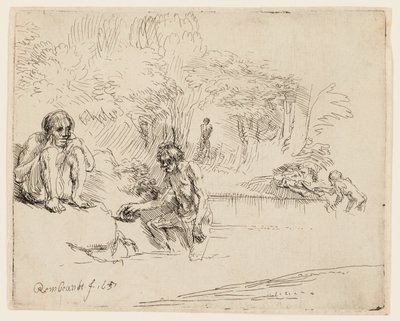 Badegæsterne af Rembrandt van Rijn