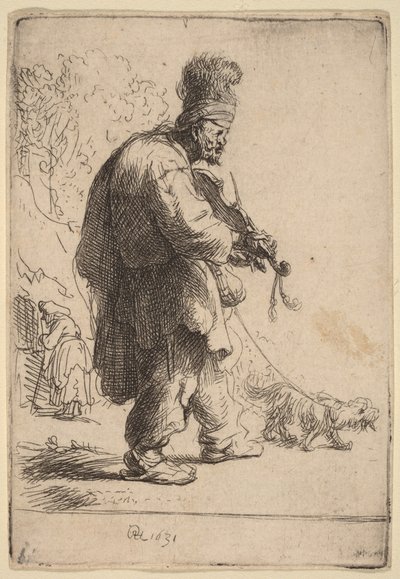Den blinde violinist af Rembrandt van Rijn