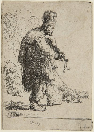 Den blinde violinist af Rembrandt van Rijn