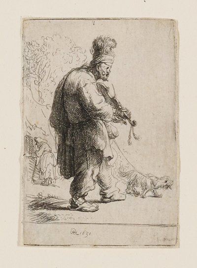 Den blinde violinist af Rembrandt van Rijn