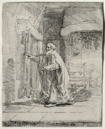 The Blindness of Tobit: The Larger Plate af Rembrandt van Rijn