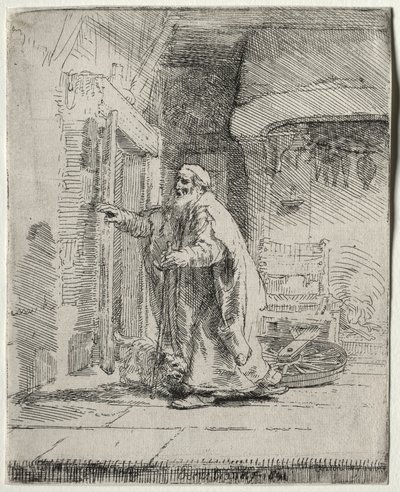 The Blindness of Tobit: The Larger Plate, 1651. af Rembrandt van Rijn