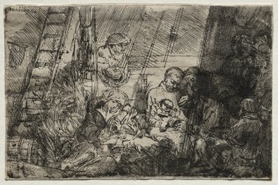 Omskæringen i stalden, 1654. af Rembrandt van Rijn