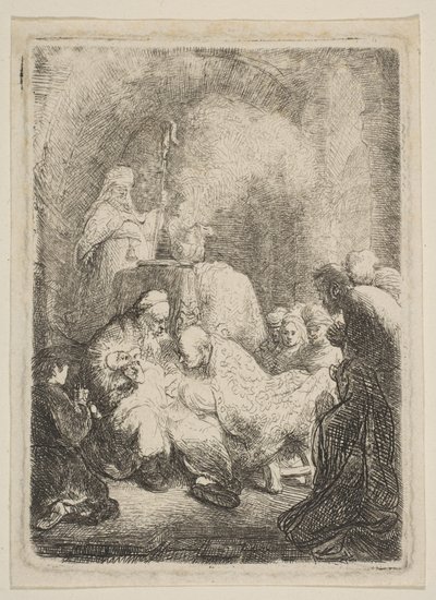 Omskæringen: Lille tallerken, ca. 1630. af Rembrandt van Rijn