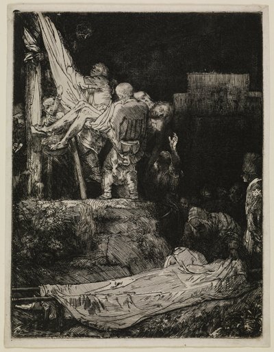 »Nedtagelsen fra korset« i fakkellys af Rembrandt van Rijn