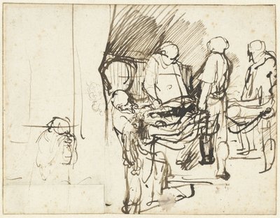 »Begravelsen«, over en skitse af en bøddel af Rembrandt van Rijn