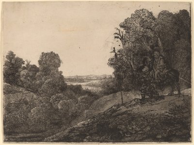 Flugten til Egypten: Ændret fra Seghers af Rembrandt van Rijn