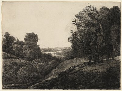 Flugten til Egypten: Ændret fra Seghers af Rembrandt van Rijn