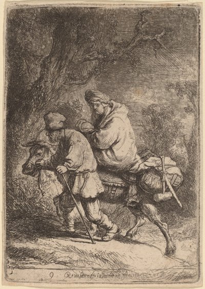 Flugten til Egypten: Lille af Rembrandt van Rijn